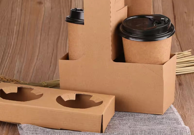 Engangs Kraft Paper Dobbelt kopholder